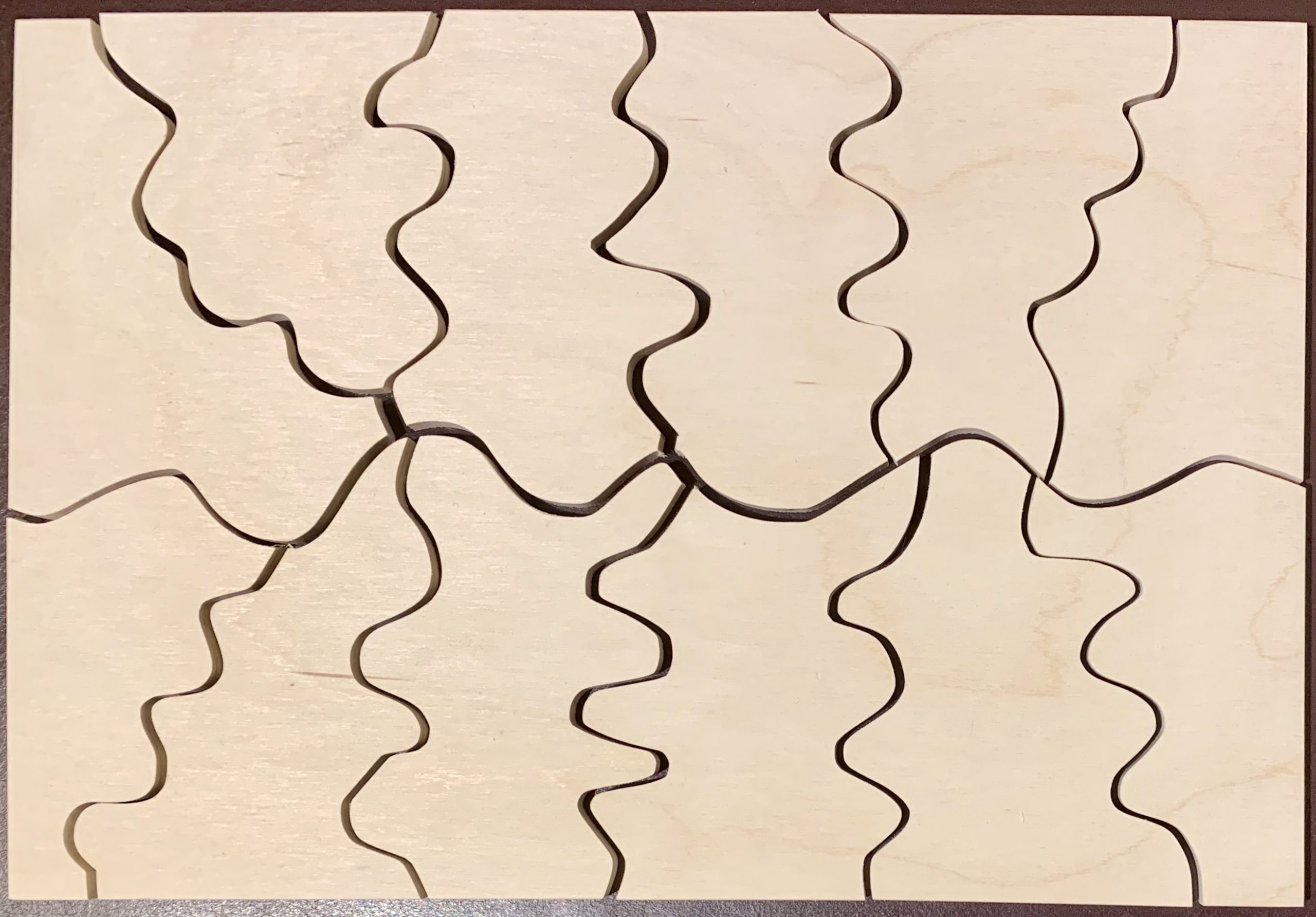 12 Piece Handmade Sliding Wooden Jigsaw Puzzle